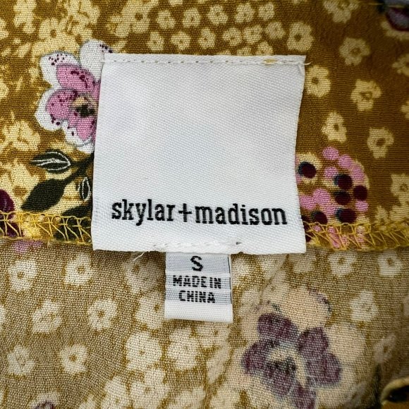 Skylar + Madison Floral Halter Top Mini Skirt Two Piece Set Yellow Small NWT - Picture 8 of 9